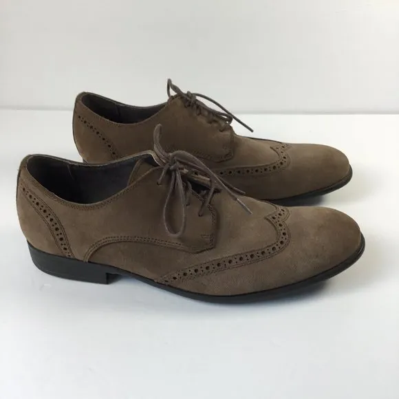 John Varvatos Star USA Brown Men's Size 9.5 M Suede Wingtip Oxford Shoes