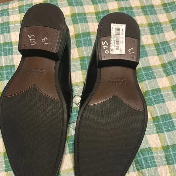 Johnston &amp; Murphy Black Leather Slip-On Loafers