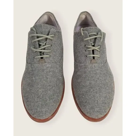 Johnston &amp; Murphy Dress Shoes Mens 7 M‎ Oxford Grey Suede Almond Toe Lace Up