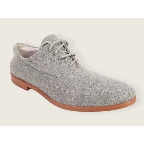 Johnston &amp; Murphy Dress Shoes Mens 7 M‎ Oxford Grey Suede Almond Toe Lace Up