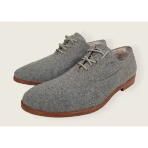 Johnston &amp; Murphy Dress Shoes Mens 7 M‎ Oxford Grey Suede Almond Toe Lace Up