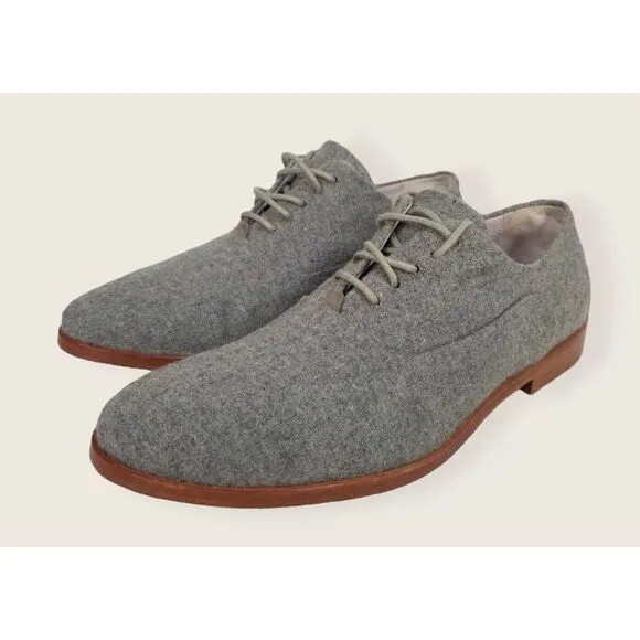 Johnston &amp; Murphy Dress Shoes Mens 7 M‎ Oxford Grey Suede Almond Toe Lace Up