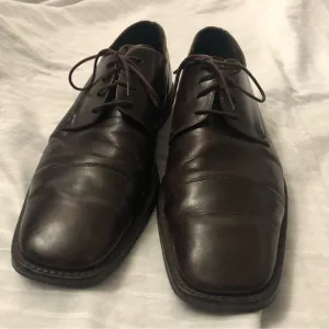 Johnston &amp; Murphy Dress Shoes Men's Black Leather Oxford Lace-up Cap Toe - US 11