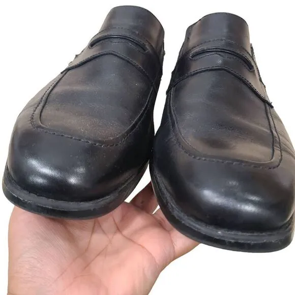 Johnston &amp; Murphy Loafer Shoes Men's Size 14 M Black Leather Slip On Waterproof