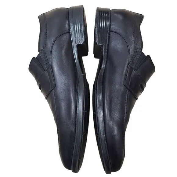 Johnston &amp; Murphy Loafer Shoes Men's Size 14 M Black Leather Slip On Waterproof
