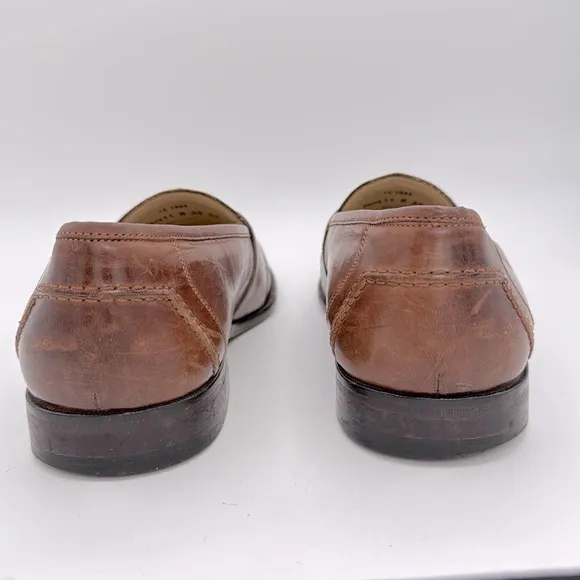 Johnston &amp; Murphy -Men’s Brown genuine Leather Loafers slip on Dress shoes SZ 11