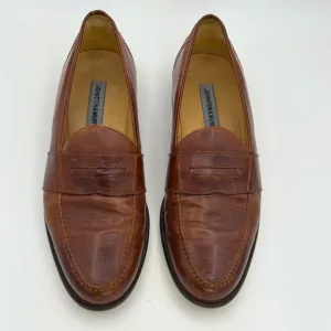 Johnston &amp; Murphy -Men’s Brown genuine Leather Loafers slip on Dress shoes SZ 11