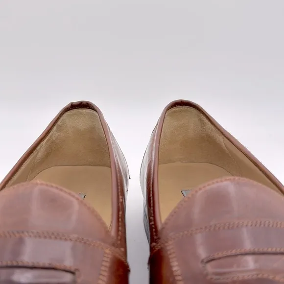 Johnston &amp; Murphy -Men’s Brown genuine Leather Loafers slip on Dress shoes SZ 11