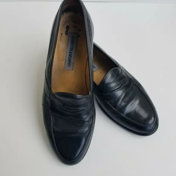 Johnston &amp; Murphy Mens Loafers Size 9.5 M Black Le