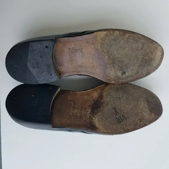 Johnston &amp; Murphy Mens Loafers Size 9.5 M Black Le