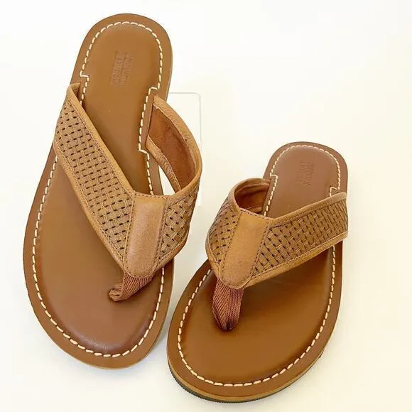 Johnston &amp; Murphy Men's Norris Laser-Weave Flip-Flops Sandals Sz 9M‎ Brown