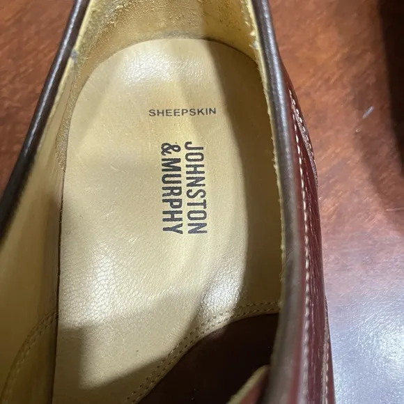Johnston &amp; Murphy Men’s Shoes Oxford Dress Barlow Brown Leather