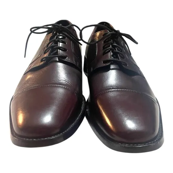 Johnston &amp; Murphy Novick Cap Toe Oxford Burgundy Dress Shoes Size 10.5W