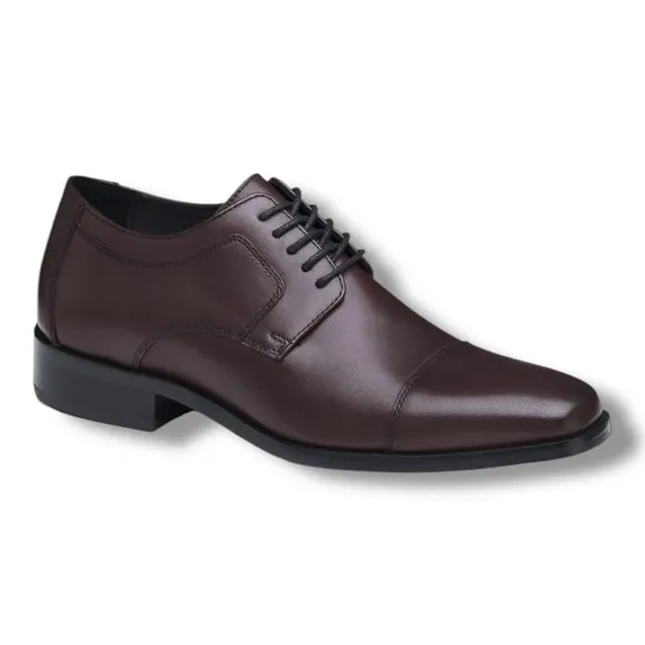 Johnston &amp; Murphy Novick Cap Toe Oxford Burgundy Dress Shoes Size 10.5W