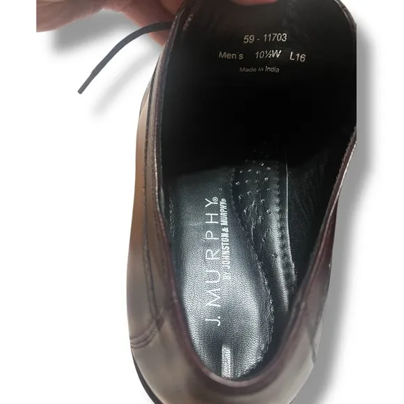 Johnston &amp; Murphy Novick Cap Toe Oxford Burgundy Dress Shoes Size 10.5W