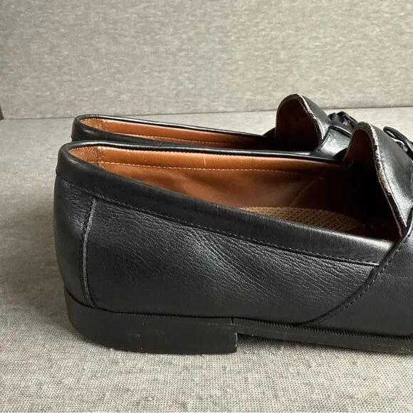 JOHNSTON MURPHY Aragon II Men's 13M Black Leather Kiltie Tassel Loafers 20-0593
