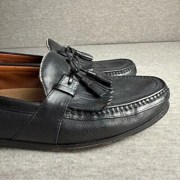 JOHNSTON MURPHY Aragon II Men's 13M Black Leather Kiltie Tassel Loafers 20-0593