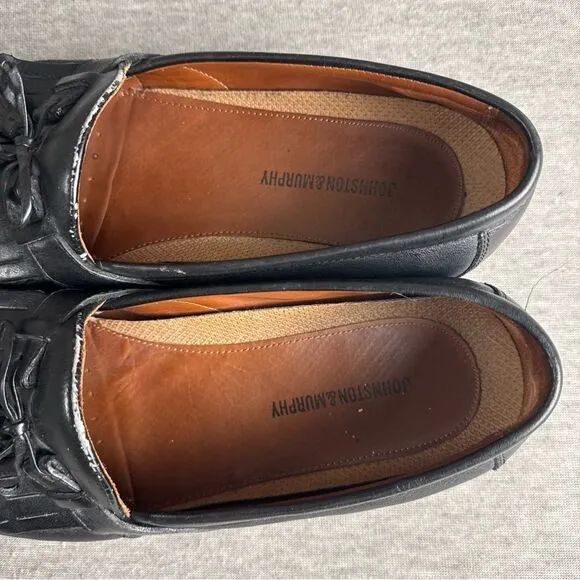 JOHNSTON MURPHY Aragon II Men's 13M Black Leather Kiltie Tassel Loafers 20-0593