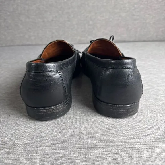 JOHNSTON MURPHY Aragon II Men's 13M Black Leather Kiltie Tassel Loafers 20-0593
