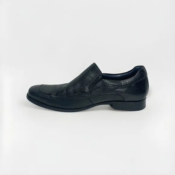 Johnston Murphy Mens Size 9.5M Black Leather Loafers Slip On Dress Shoes