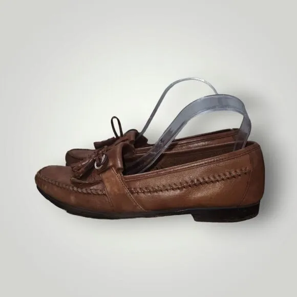 Johnston &amp; Murphy Brown Leather Tassel Loafers 15-1840 Dress Shoes Men's 8.5