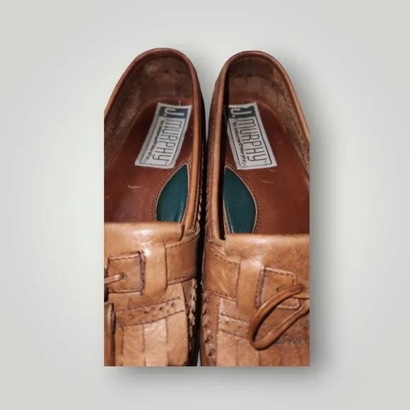 Johnston &amp; Murphy Brown Leather Tassel Loafers 15-1840 Dress Shoes Men's 8.5