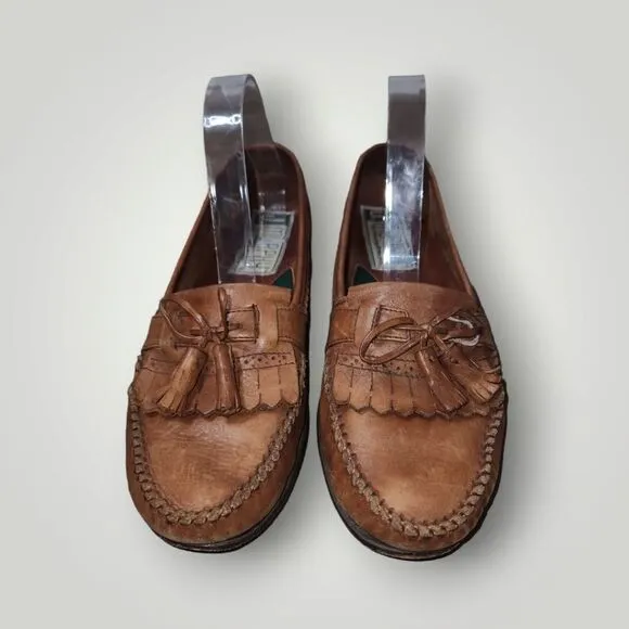 Johnston &amp; Murphy Brown Leather Tassel Loafers 15-1840 Dress Shoes Men's 8.5