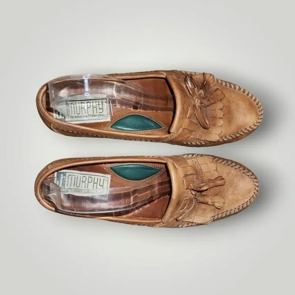 Johnston &amp; Murphy Brown Leather Tassel Loafers 15-1840 Dress Shoes Men's 8.5