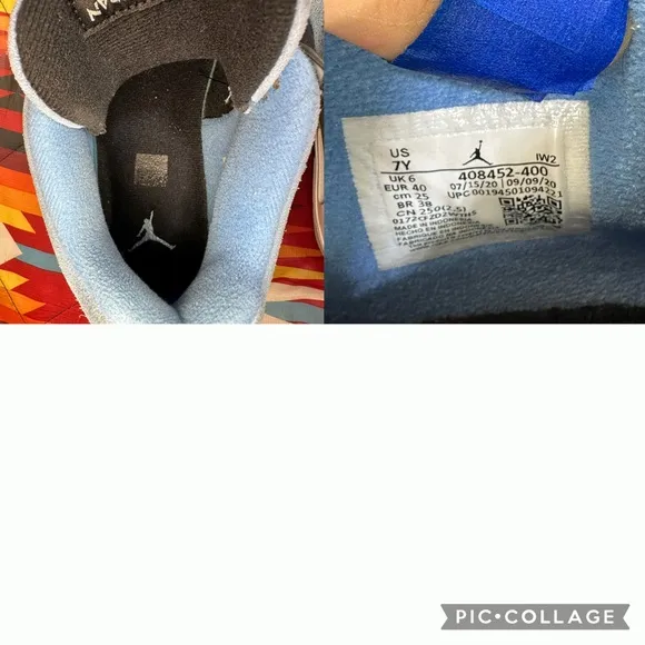 Jordan 4 Retro 'University Blue' Shoes (GS) Youth Size 7Y 408452-400