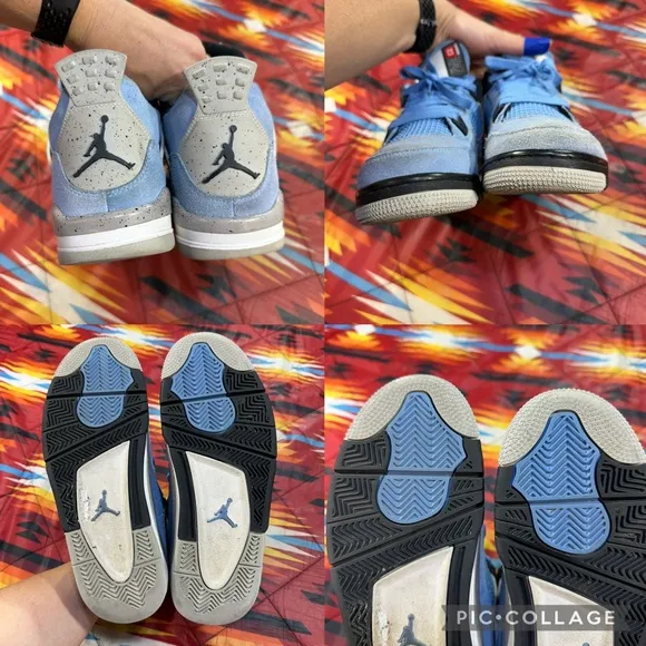 Jordan 4 Retro 'University Blue' Shoes (GS) Youth Size 7Y 408452-400