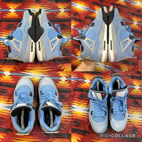 Jordan 4 Retro 'University Blue' Shoes (GS) Youth Size 7Y 408452-400
