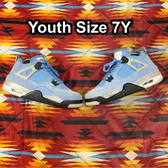 Jordan 4 Retro 'University Blue' Shoes (GS) Youth Size 7Y 408452-400
