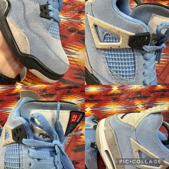 Jordan 4 Retro 'University Blue' Shoes (GS) Youth Size 7Y 408452-400