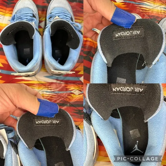 Jordan 4 Retro 'University Blue' Shoes (GS) Youth Size 7Y 408452-400