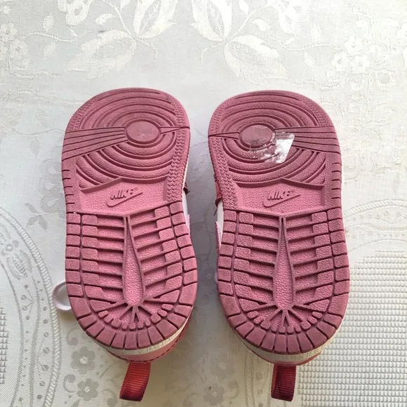 Jordon 1 Mid Valentine’s Day Pink/White Sneakers Lace-Up Shoes Toddlers Size 7C