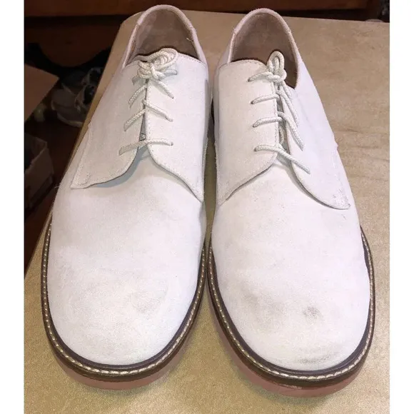 JOS. A. BANK Derby Men's Tan Beige Casual Dress Shoes 13 M Suede Leather Oxford