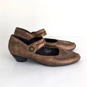 Josef Seibel Copper Brown Leather Mary Jane Shoes Women's 39