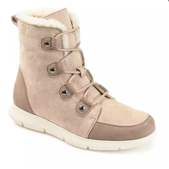 Journee Collection Laynee Tru Comfort Foam Winter Boots Size 11 &amp; 12 Beige NWB