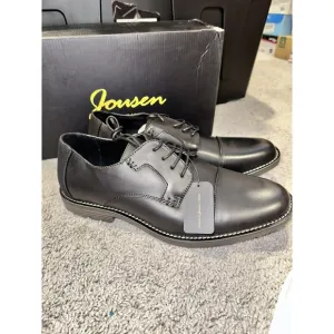 Jousen Milan Amy Black Leather Shoe Formal Casual Brogue‎ Oxford Size 12 Lace-up