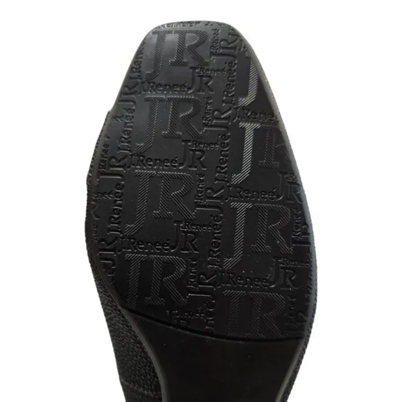 J.Renee Black Venda Pebbled Faux Leather Slingback Pumps Sz 11M
