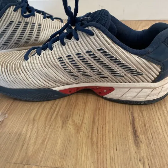 K-Swiss Hypercourt Supreme Men's 10.5 Sneakers Gray Blue Stripes Shoes Lace Up