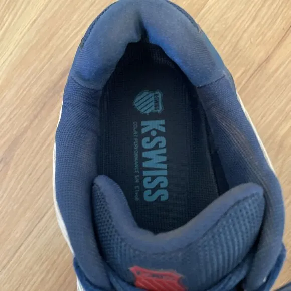 K-Swiss Hypercourt Supreme Men's 10.5 Sneakers Gray Blue Stripes Shoes Lace Up