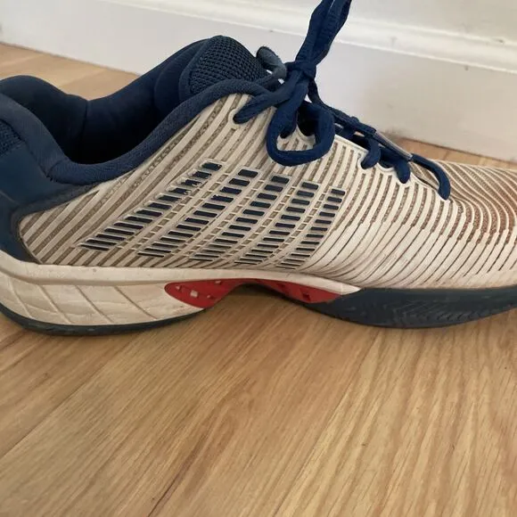K-Swiss Hypercourt Supreme Men's 10.5 Sneakers Gray Blue Stripes Shoes Lace Up