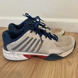 K-Swiss Hypercourt Supreme Men's 10.5 Sneakers Gray Blue Stripes Shoes Lace Up