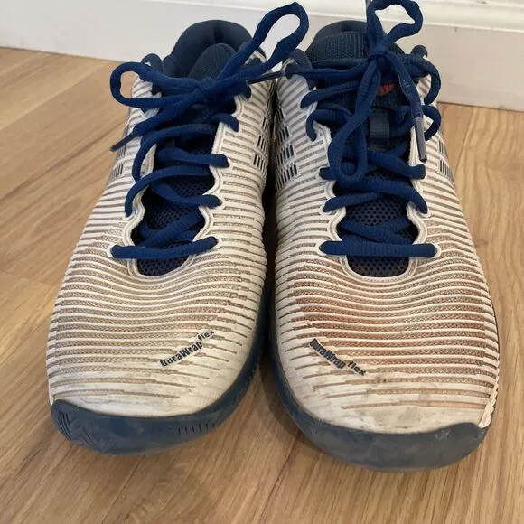 K-Swiss Hypercourt Supreme Men's 10.5 Sneakers Gray Blue Stripes Shoes Lace Up