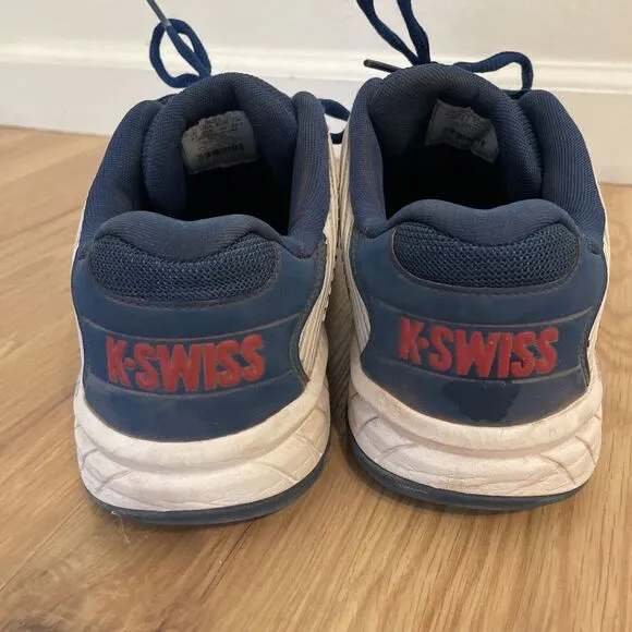 K-Swiss Hypercourt Supreme Men's 10.5 Sneakers Gray Blue Stripes Shoes Lace Up