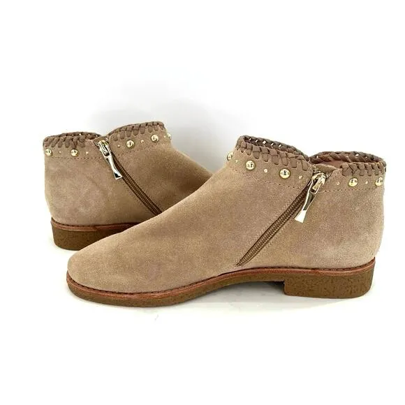 Kate Spade Studded Tasseled Suede Western Ankle Booties Shoes.