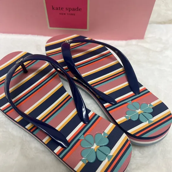 Kate Spade Women’s Flyaway Sidewalk Stripe Sandals Casual Size 6 B
