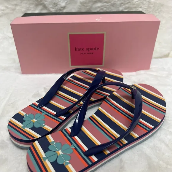 Kate Spade Women’s Flyaway Sidewalk Stripe Sandals Casual Size 6 B