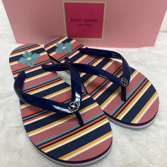 Kate Spade Women’s Flyaway Sidewalk Stripe Sandals Casual Size 6 B